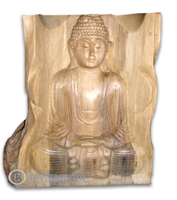 Buddha, Hand Carved From Waru Wood