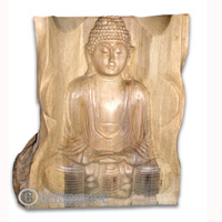 Buddha, Hand Carved From Waru Wood