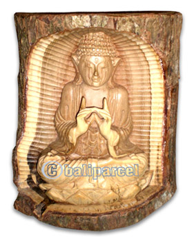 Buddha, Hand Carved From Waru Wood
