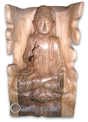 Buddha, Hand Carved From Waru Wood