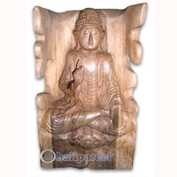 Buddha, Hand Carved From Waru Wood