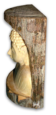 Buddha, Hand Carved From Crocodile Wood