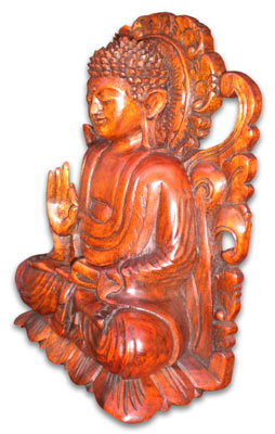Buddha, Hand Carved From Suar Wood