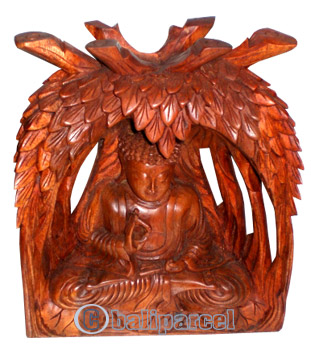 Buddha, Hand Carved From Suar Wood