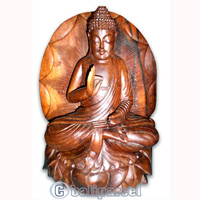 Buddha Meditating Statue, Hand Carved From Suar Wood