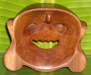 Happy Buddha Head Mask Wall Decor, Hand Carved From Suar Wood