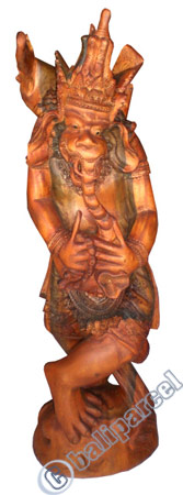 Ganesha Statue , Hand Carved From Waru Wood