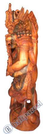 Ganesha Statue , Hand Carved From Waru Wood