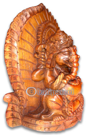 Ganesha Statue , Hand Carved From Suar Wood
