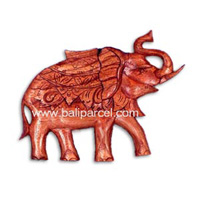 Wooden Elephant Wallhanging, Hand Carved From Suar Wood