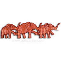 Wooden Elephant Wallhanging, Hand Carved From Suar Wood