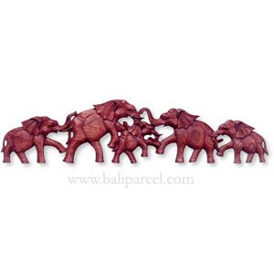 Wooden Elephant Wallhanging, Hand Carved From Suar Wood