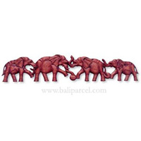 Wooden Elephant Wallhanging, Hand Carved From Suar Wood