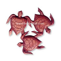 Turtles Wallhanging, Hand Carved From Hibiscus Wood