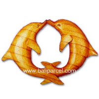 Dolphins Wallhanging, Hand Carved From Hibiscus