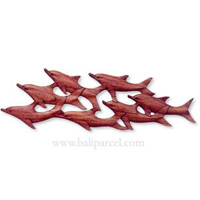 Dolphins Wallhanging, Hand Carved From Hibiscus