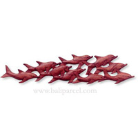Dolphins Wallhanging, Hand Carved From Hibiscus