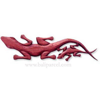 Geckos Wallhanging, Hand Carved From Hibiscus Wood