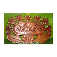 Wooden Aloha Wallhanging, Hand Carved From Mahagony Wood