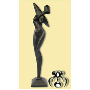 Wooden Abstract With Black Color, Hand Carved From Suar Wood