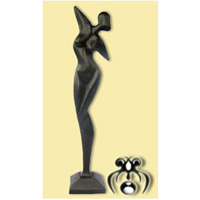 Wooden Abstract With Black Color, Hand Carved From Suar Wood