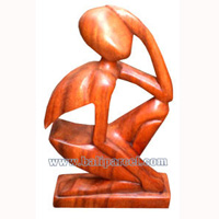 Wooden Abstract Carving, Hand Carved From Suar Wood