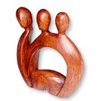 Wooden Abstract Carving, Hand Carved From Suar Wood