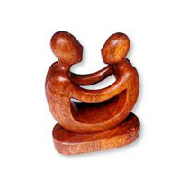 Wooden Abstract Carving, Hand Carved From Suar Wood