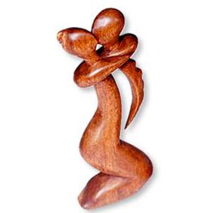Wooden Abstract Carving, Hand Carved From Suar Wood