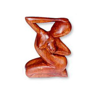 Wooden Abstract Carving, Hand Carved From Suar Wood