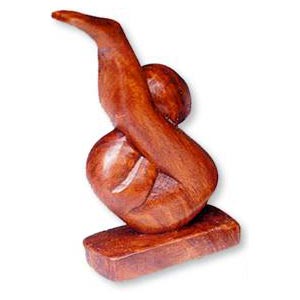 Wooden Abstract Carving, Hand Carved From Suar Wood