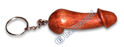 Wooden Key Ring Polished Wood, Hand Carved From Suar Wood