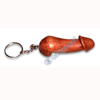 Wooden Key Ring Polished Wood, Hand Carved From Suar Wood