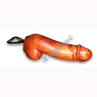Bottle Opener Polished Wood, Hand Carved From Suar Wood