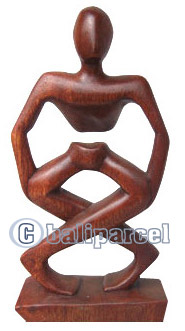 Wooden Abstract Carving, Hand Carved From Suar Wood