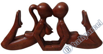 Wooden Abstract Carving, Hand Carved From Suar Wood