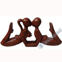 Wooden Abstract Carving, Hand Carved From Suar Wood