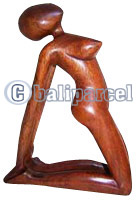 Wooden Abstract Carving, Hand Carved From Suar Wood