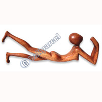 Wooden Abstract Carving, Hand Carved From Suar Wood