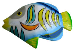 Tropical Fish Magnet Handpainted, From Albesia Wood