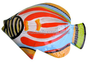 Tropical Fish Magnet Handpainted, From Albesia Wood