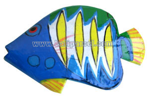 Tropical Fish Magnet Handpainted, From Albesia Wood