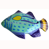 Tropical Fish Magnet Handpainted, From Albesia Wood