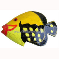 Tropical Fish Magnet Handpainted, From Albesia Wood