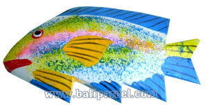 Tropical Fish Magnet Handpainted, From Albesia Wood