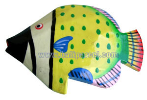 Tropical Fish Magnet Handpainted, From Albesia Wood
