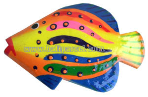 Tropical Fish Magnet Handpainted, From Albesia Wood