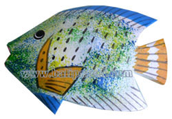 Tropical Fish Magnet Handpainted, From Albesia Wood