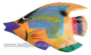 Tropical Fish Magnet Handpainted, From Albesia Wood