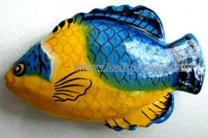 Tropical Fish Magnet Handpainted, From Albesia Wood
